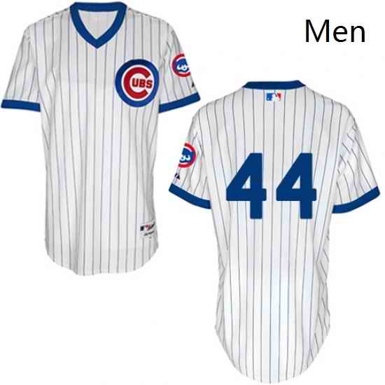 Mens Majestic Chicago Cubs 44 Anthony Rizzo Replica White 1988 Turn Back The Clock MLB Jersey
